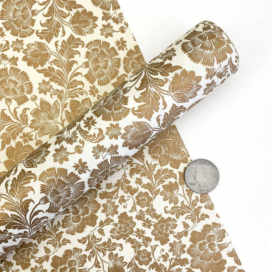 Golden Dianthus Flower Print Italian Paper ~ Tassotti